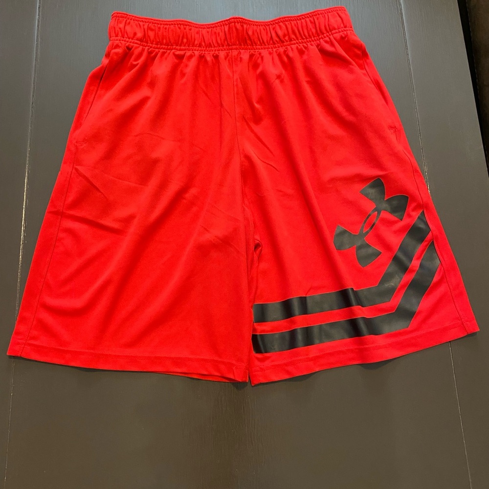 Under Armour Men’s Perimeter Knit Shorts, Large, Red
